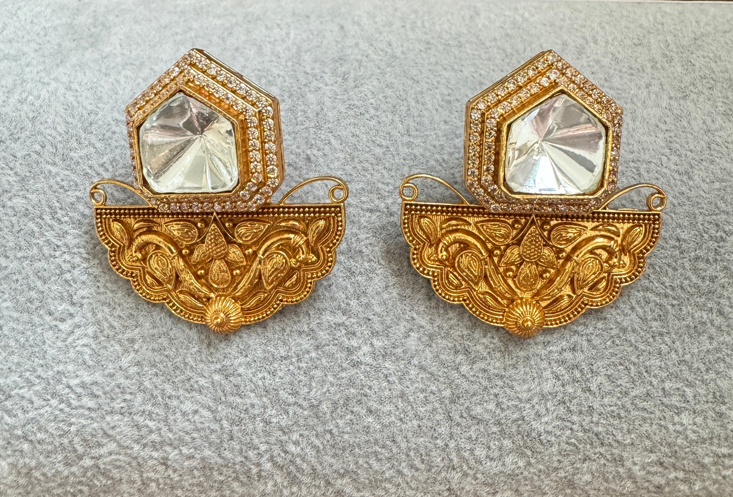 Moissanite Textured Studs