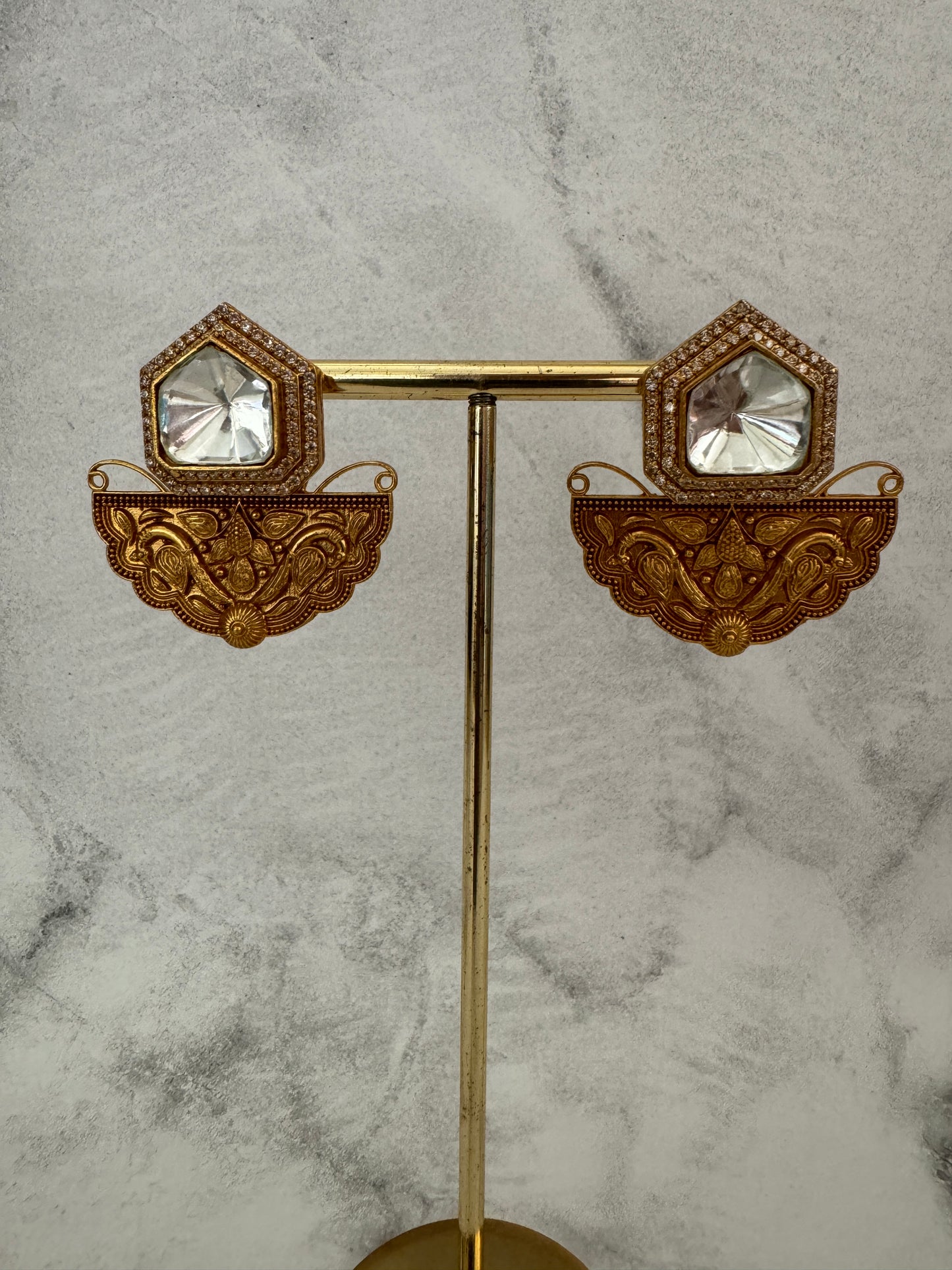 Moissanite Textured Studs