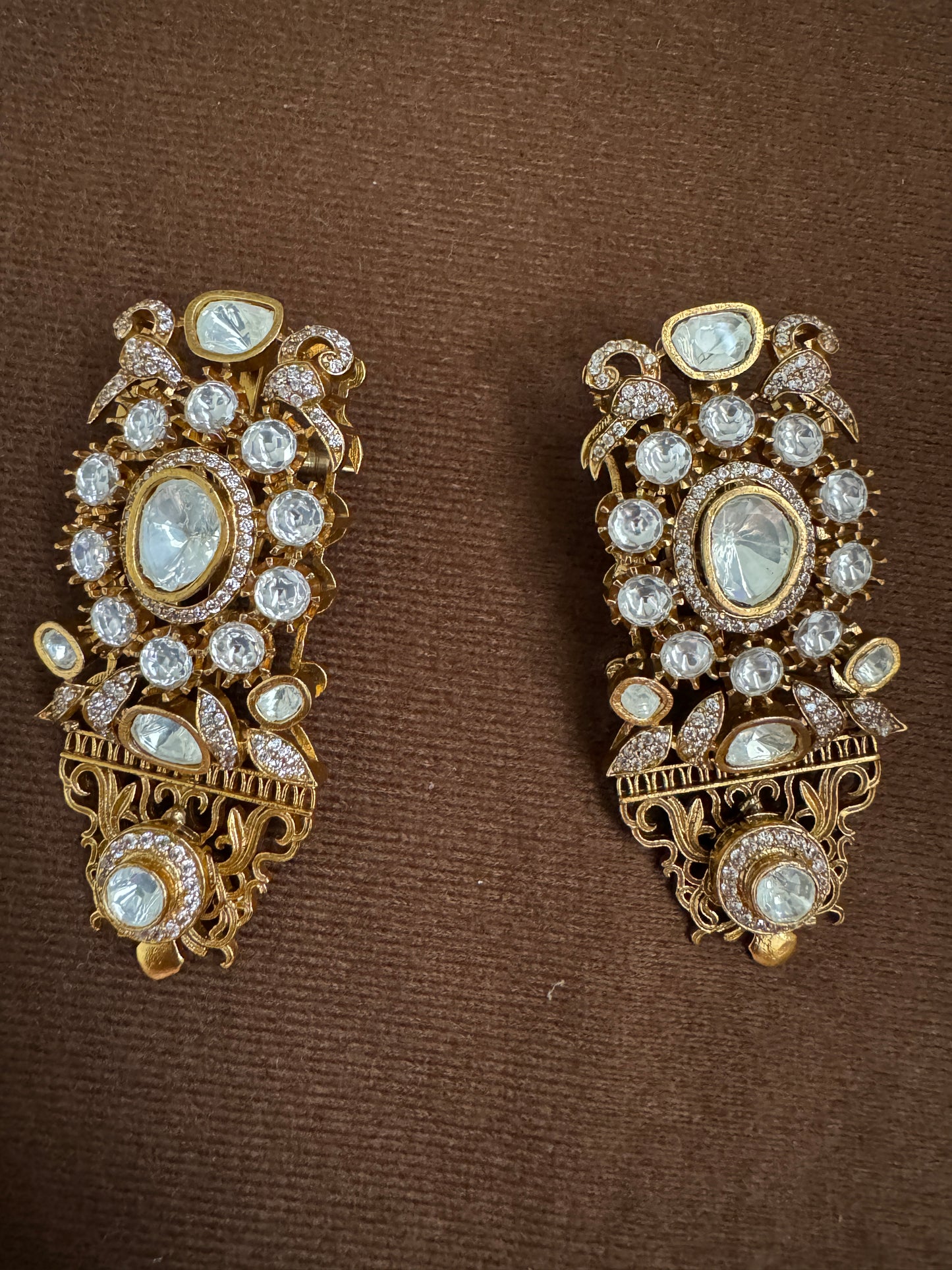 Moissanite Victorian Floral Danglers