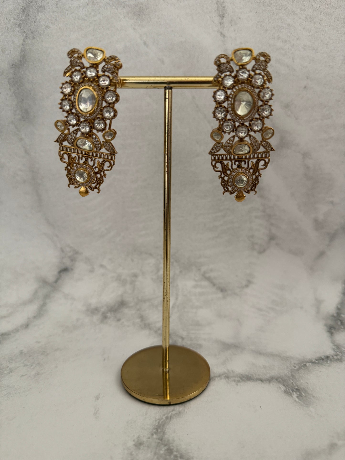 Moissanite Victorian Floral Danglers