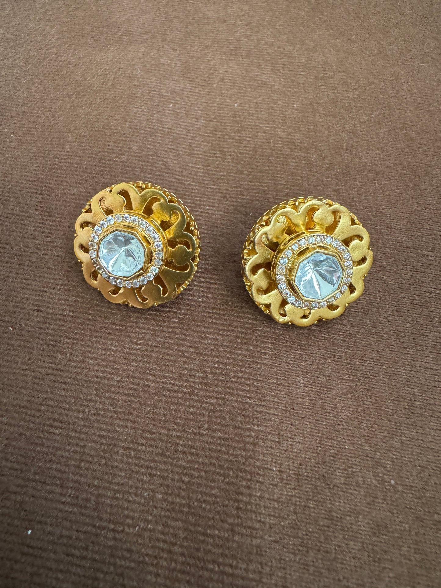 Moissanite Cutwork Studs