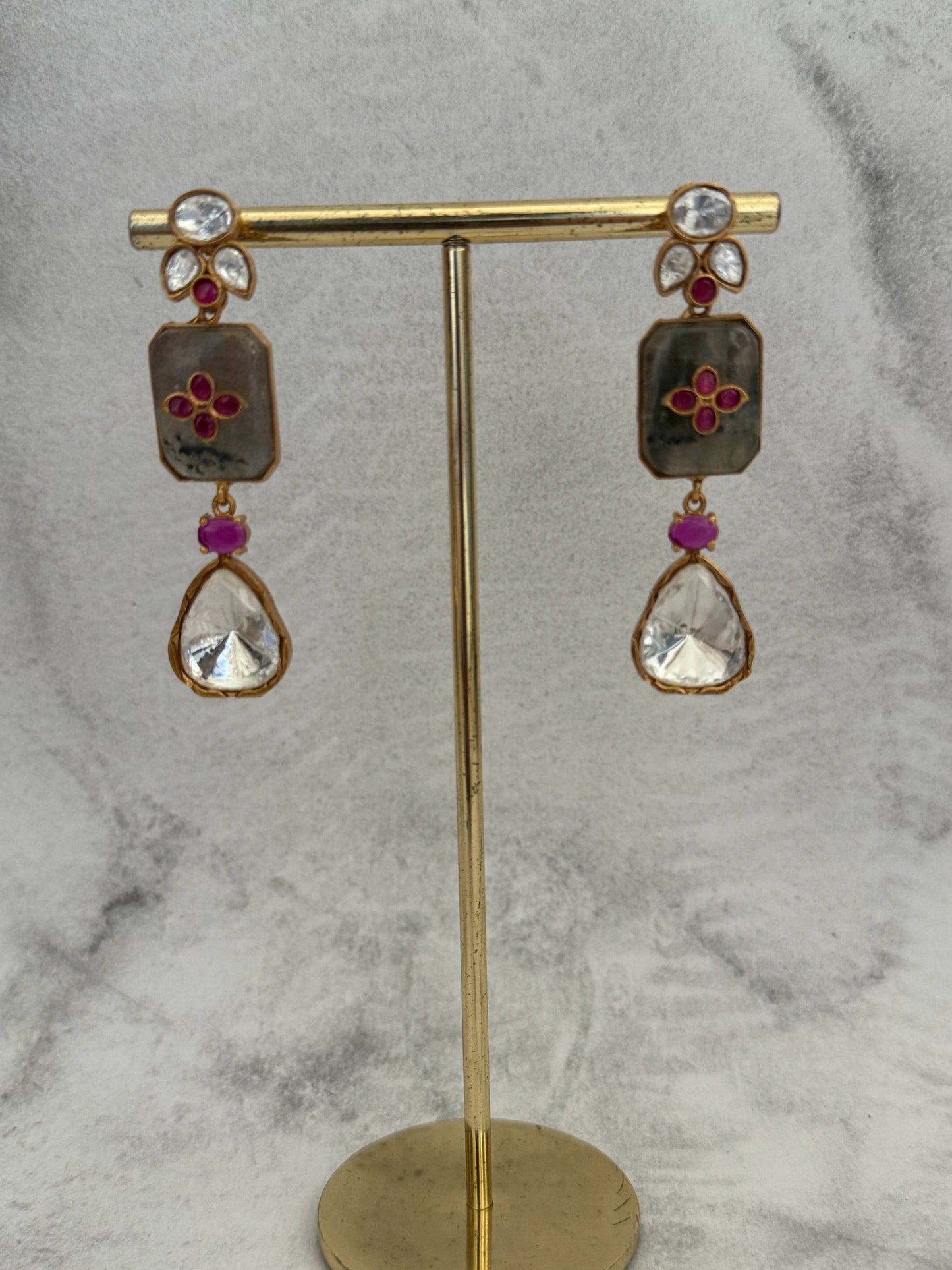Green Moissanite Drop Danglers
