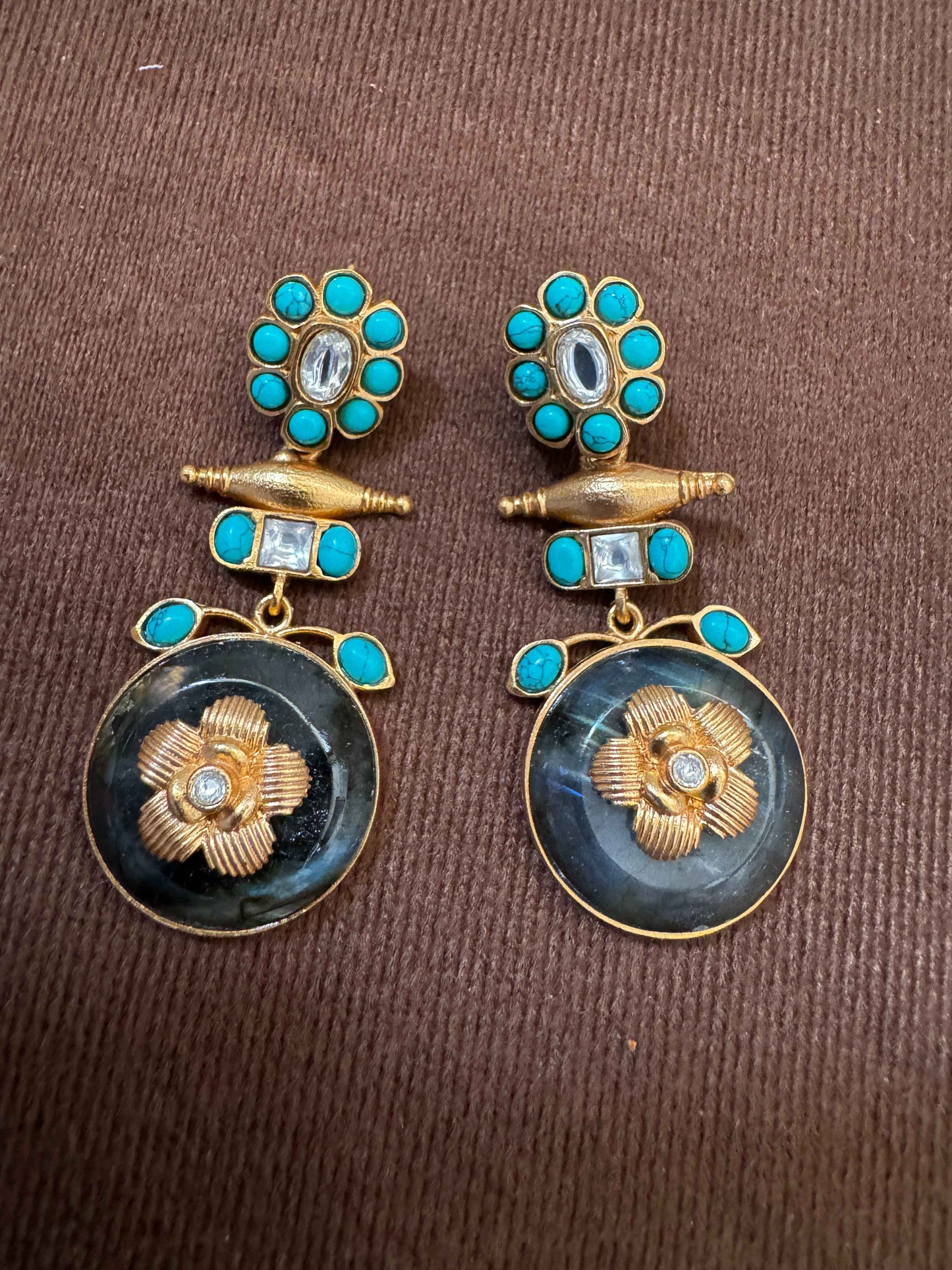 Firoza Floral Danglers