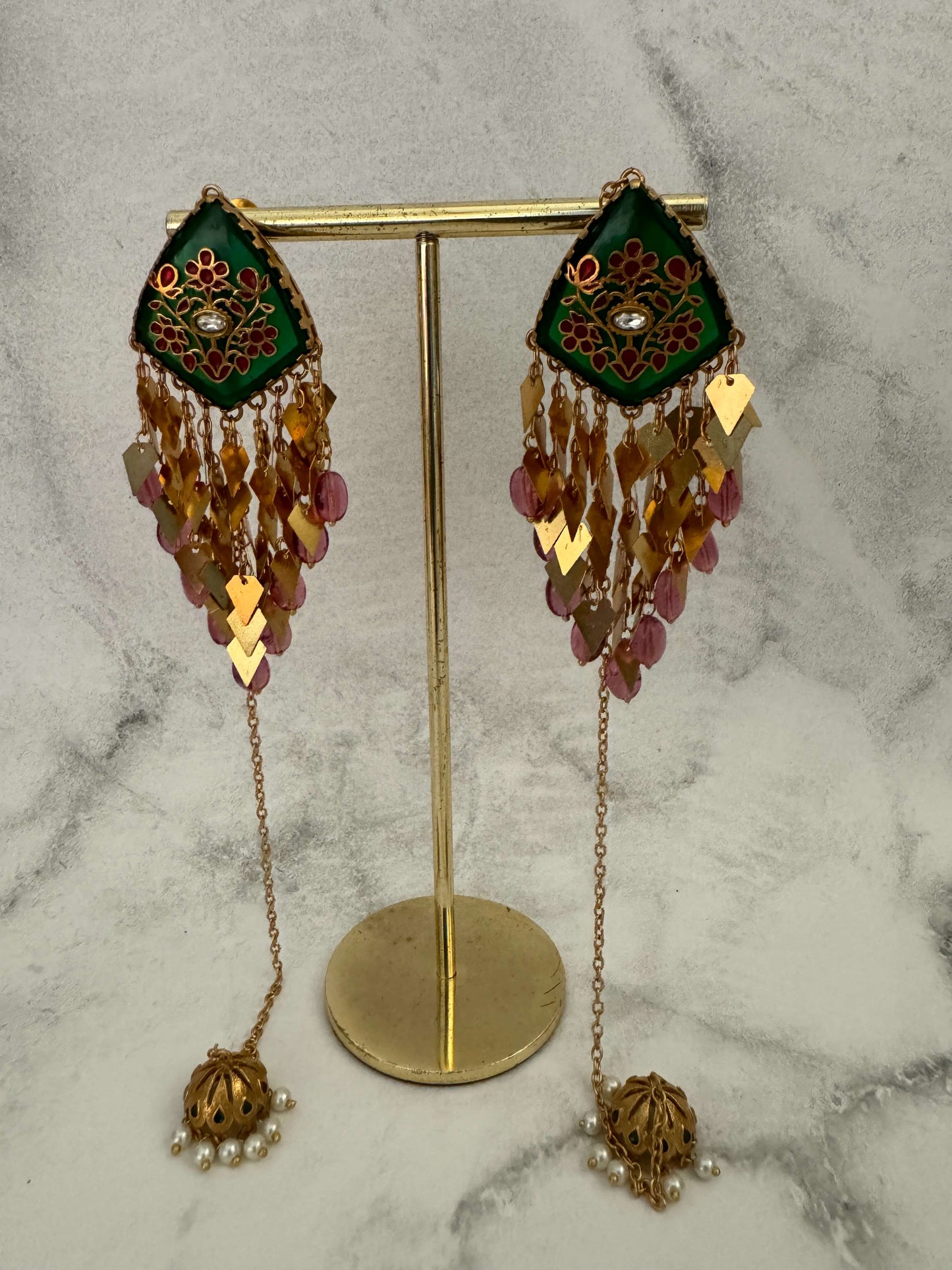 Green Sahara Danglers
