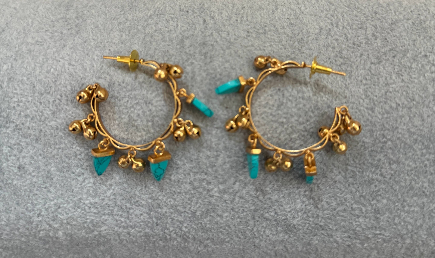 Firoza Crystal Hoops