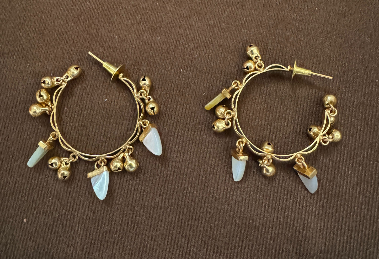 Ivory Crystal Hoops