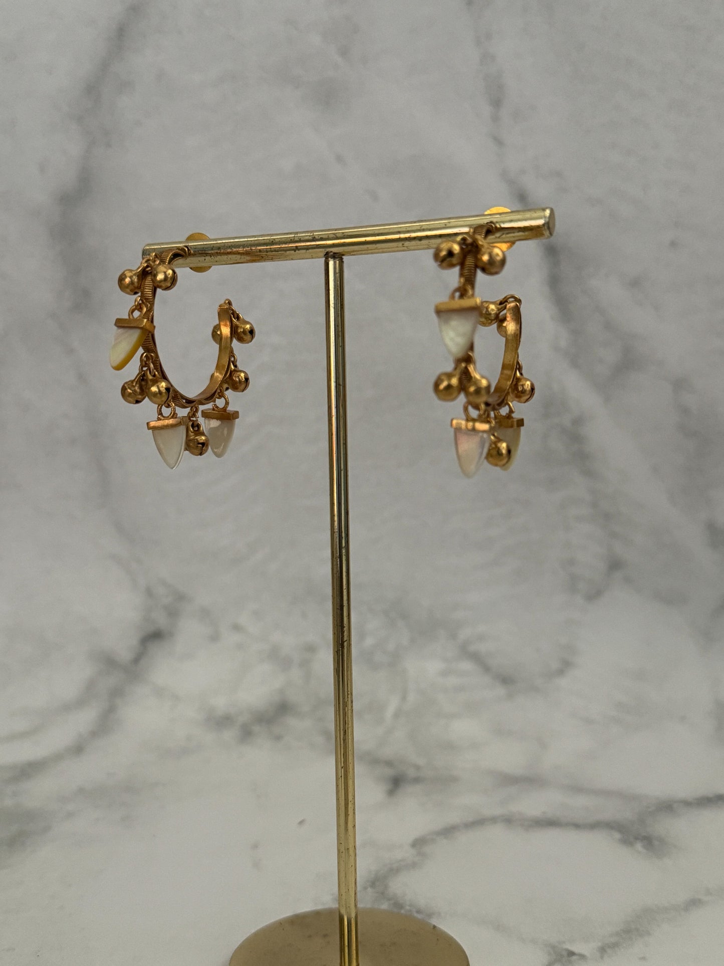 Ivory Crystal Hoops