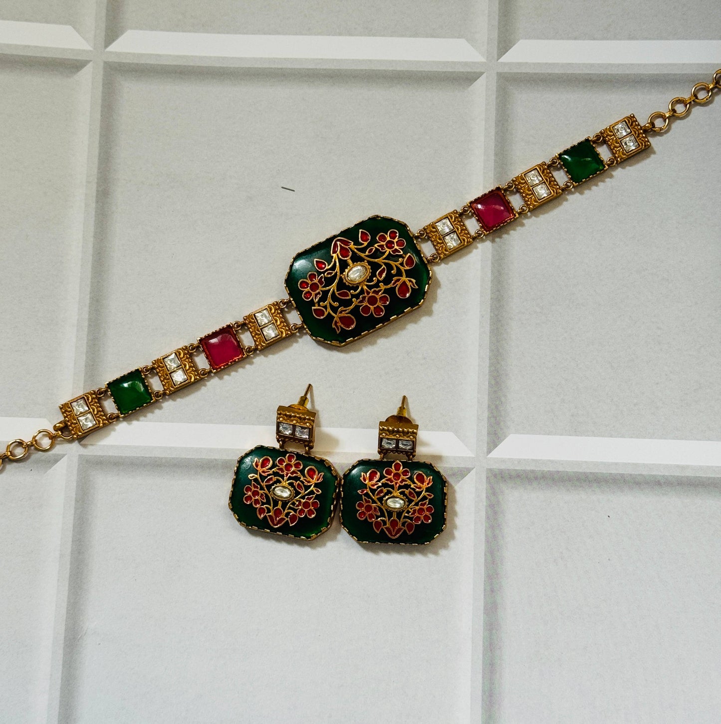 Green Amisha Choker Set