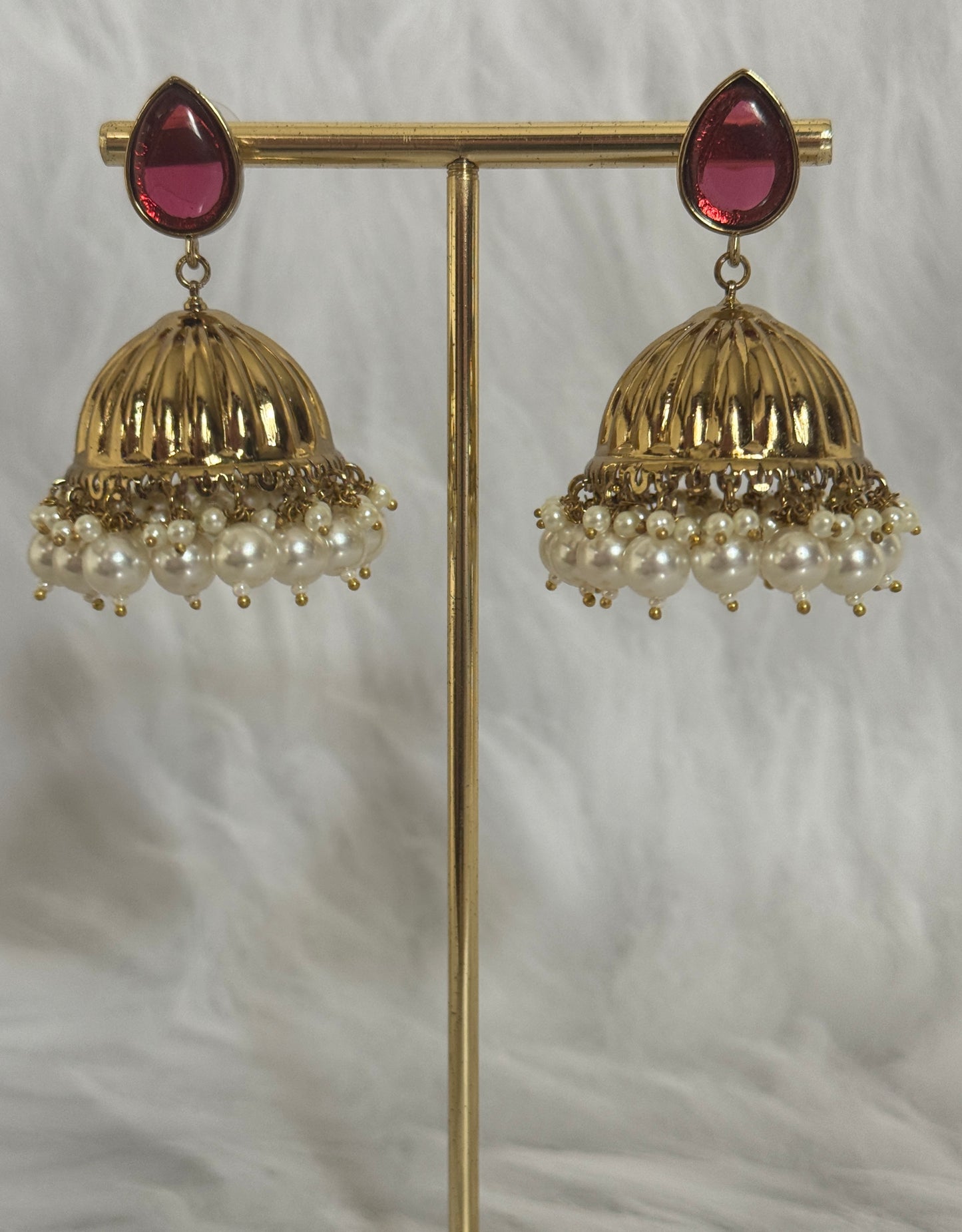 Pink Naaz Jhumkis