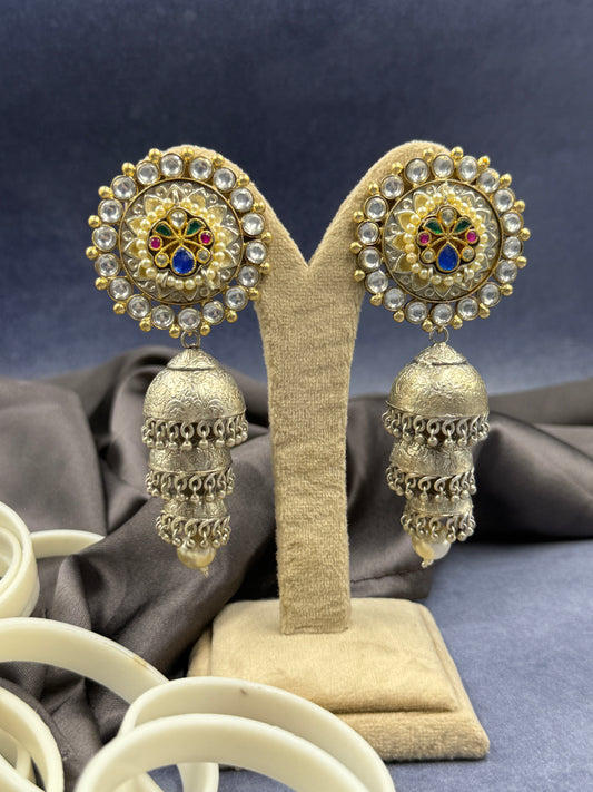 Ramya Silver Jhumkis