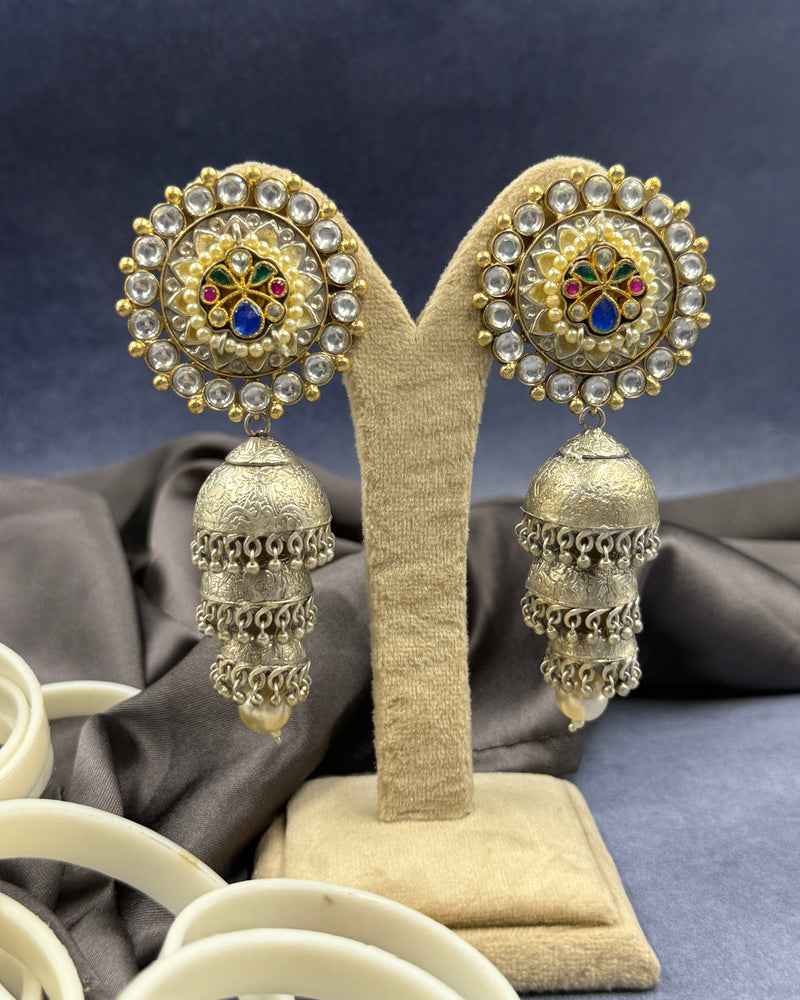 Ramya Silver Jhumkis