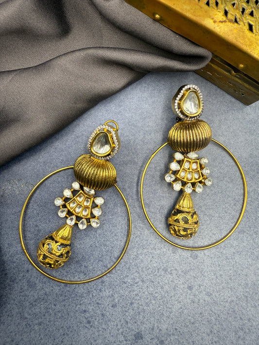 Moissanite Textured Ring Danglers