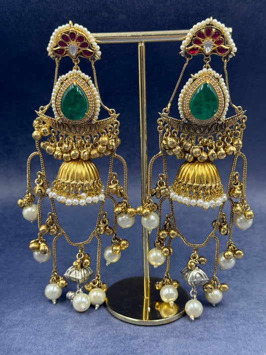 Green Amaira Statement Jhumkis
