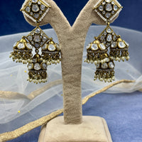 Moissanite Triple Jhumkis