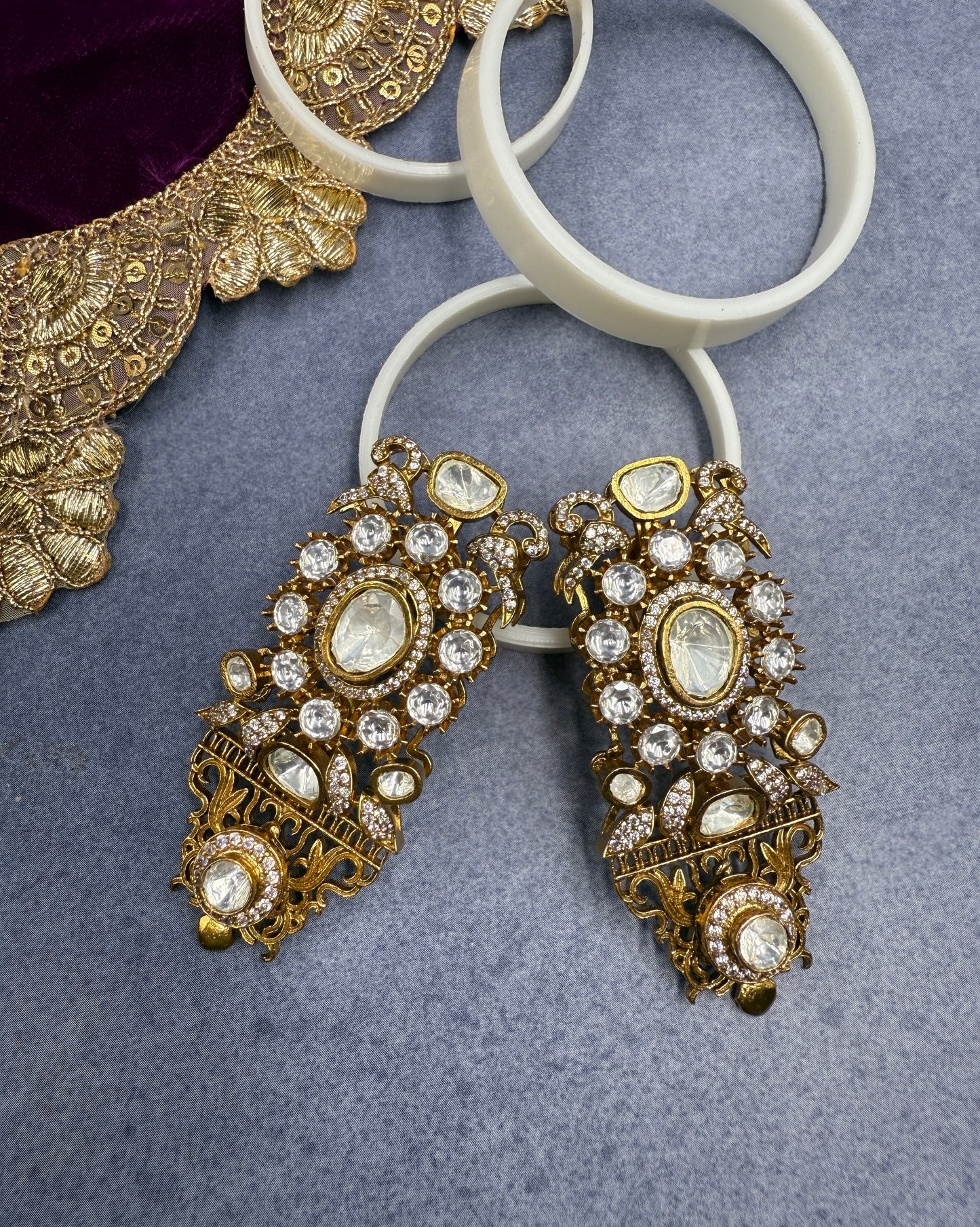 Moissanite Victorian Floral Danglers