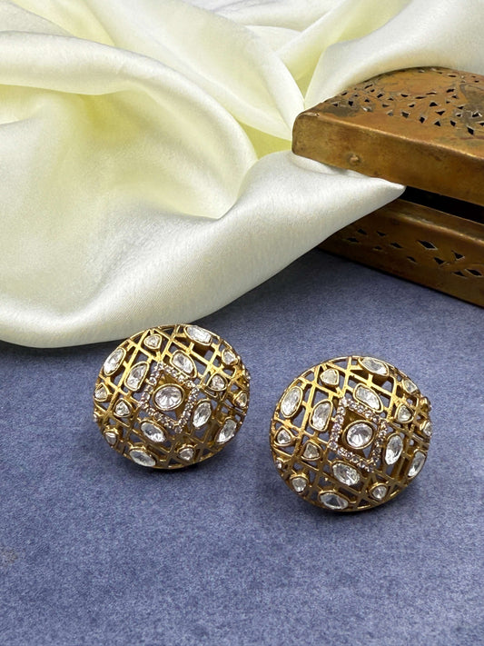 Oval Moissanite Jaali studs