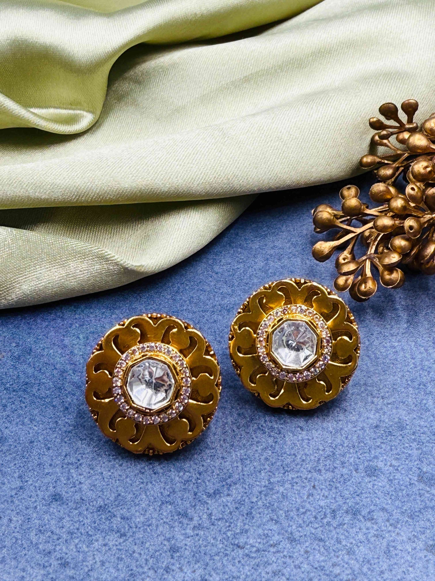 Moissanite Cutwork Studs