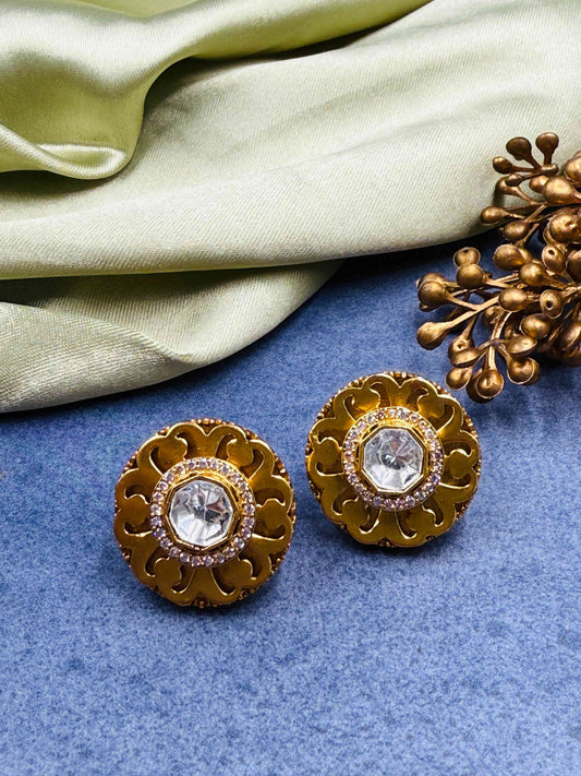 Moissanite Cutwork Studs