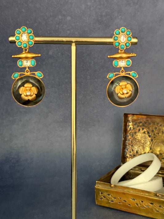 Firoza Floral Danglers