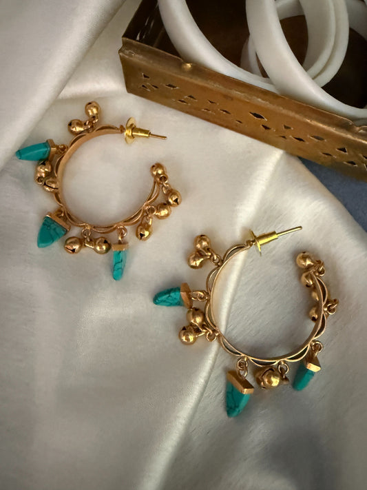 Firoza Crystal Hoops