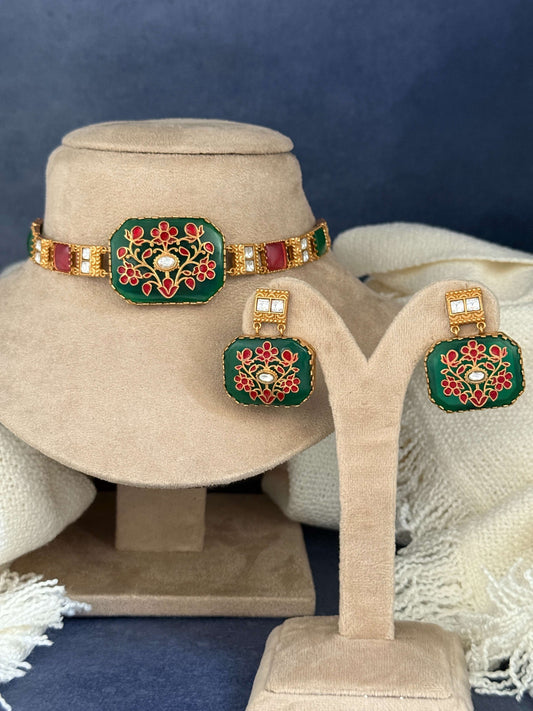 Green Amisha Choker Set