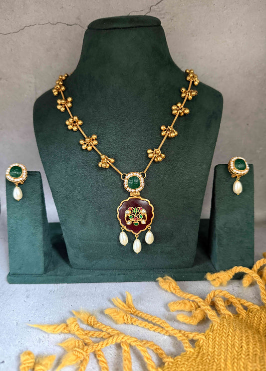 Pink Anaira Pendant Necklace Set