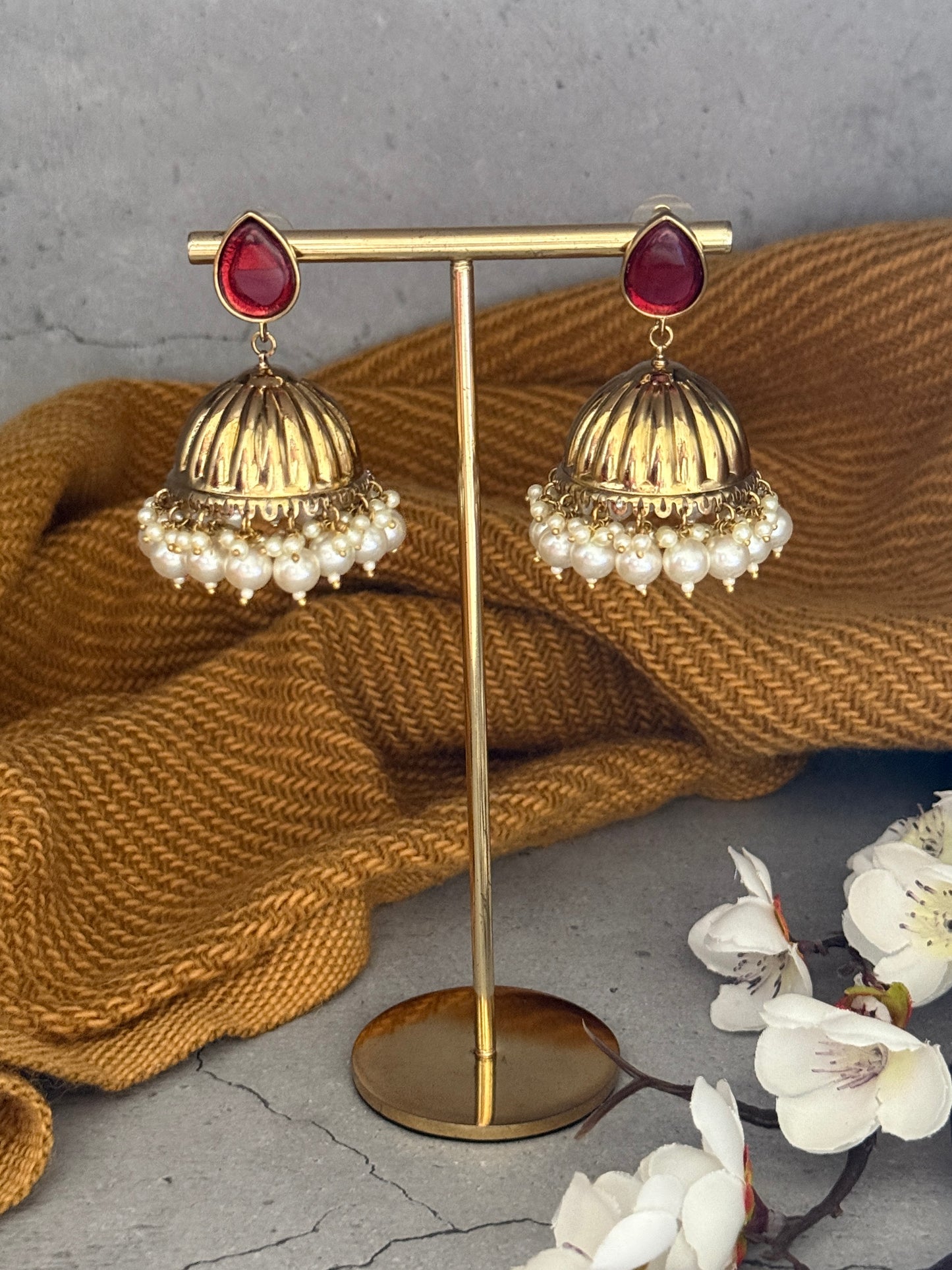 Pink Naaz Jhumkis