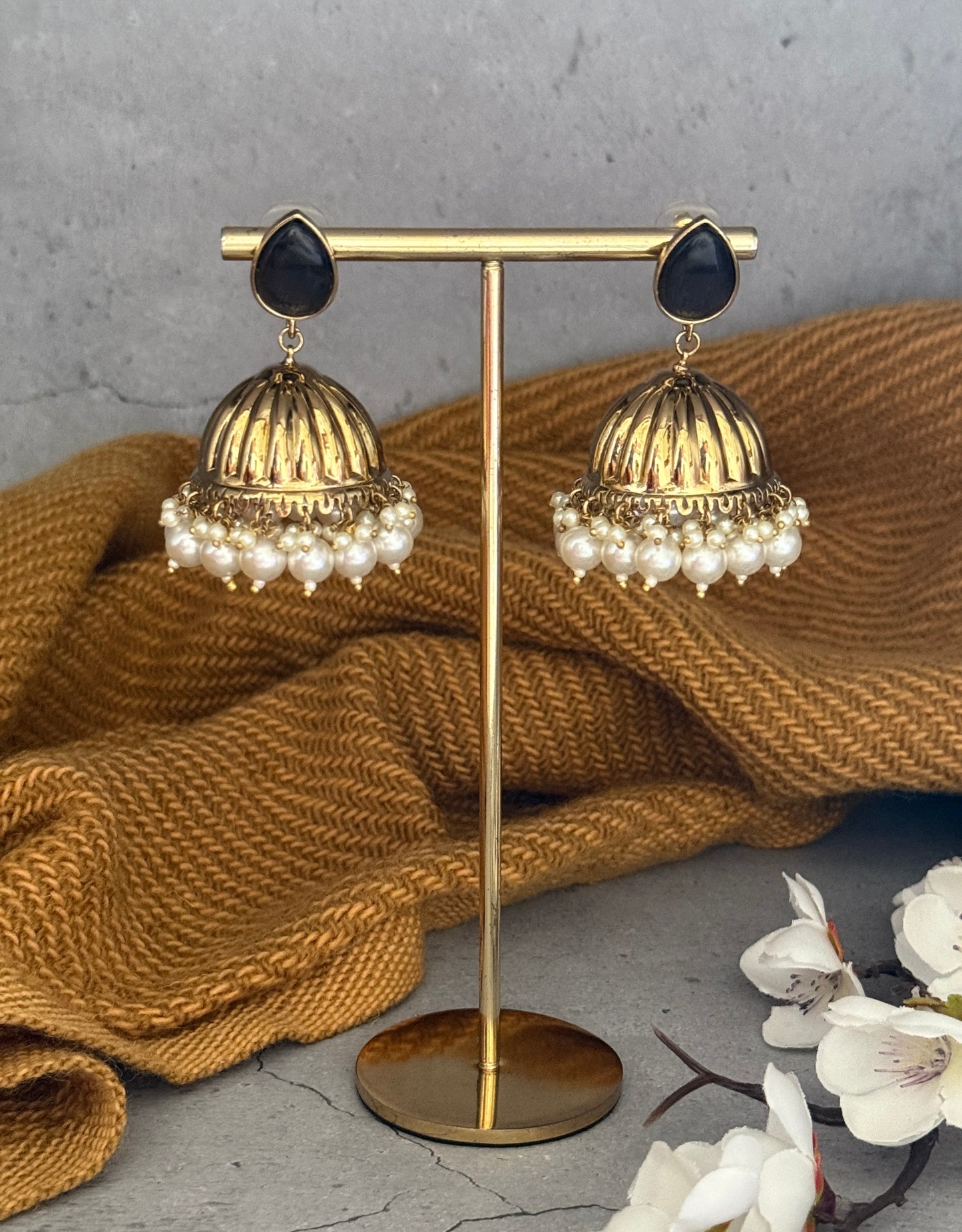 Black Naaz Jhumkis