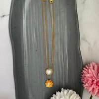 Double Layer Pearl Floral Chain