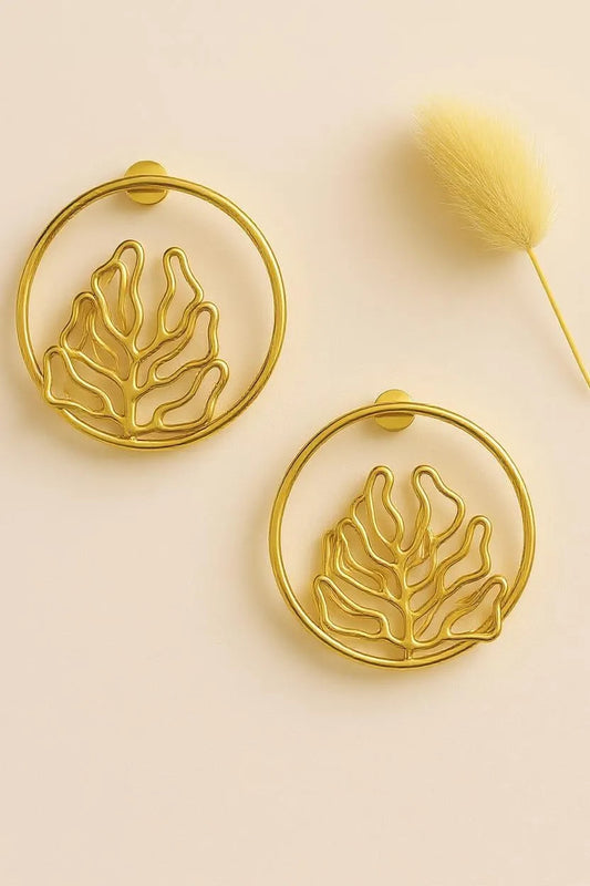 Statement Leaf Studs
