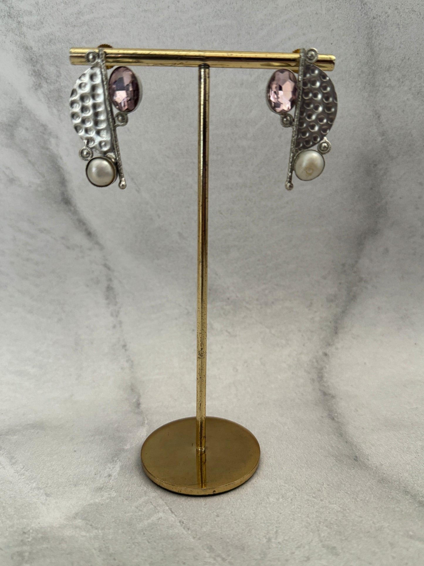 Silver Ira Crystal Studs