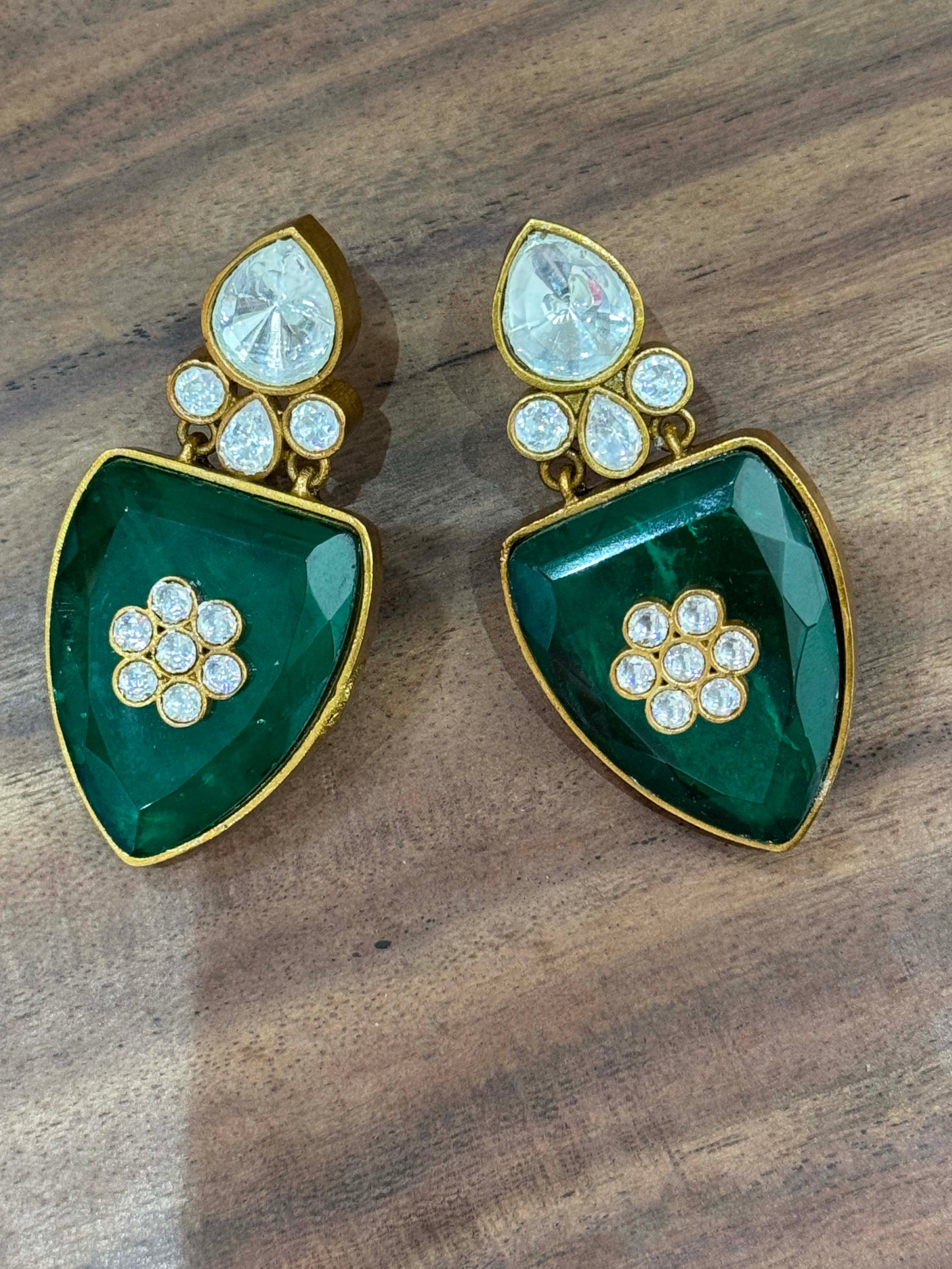 Green Crystal Earrings