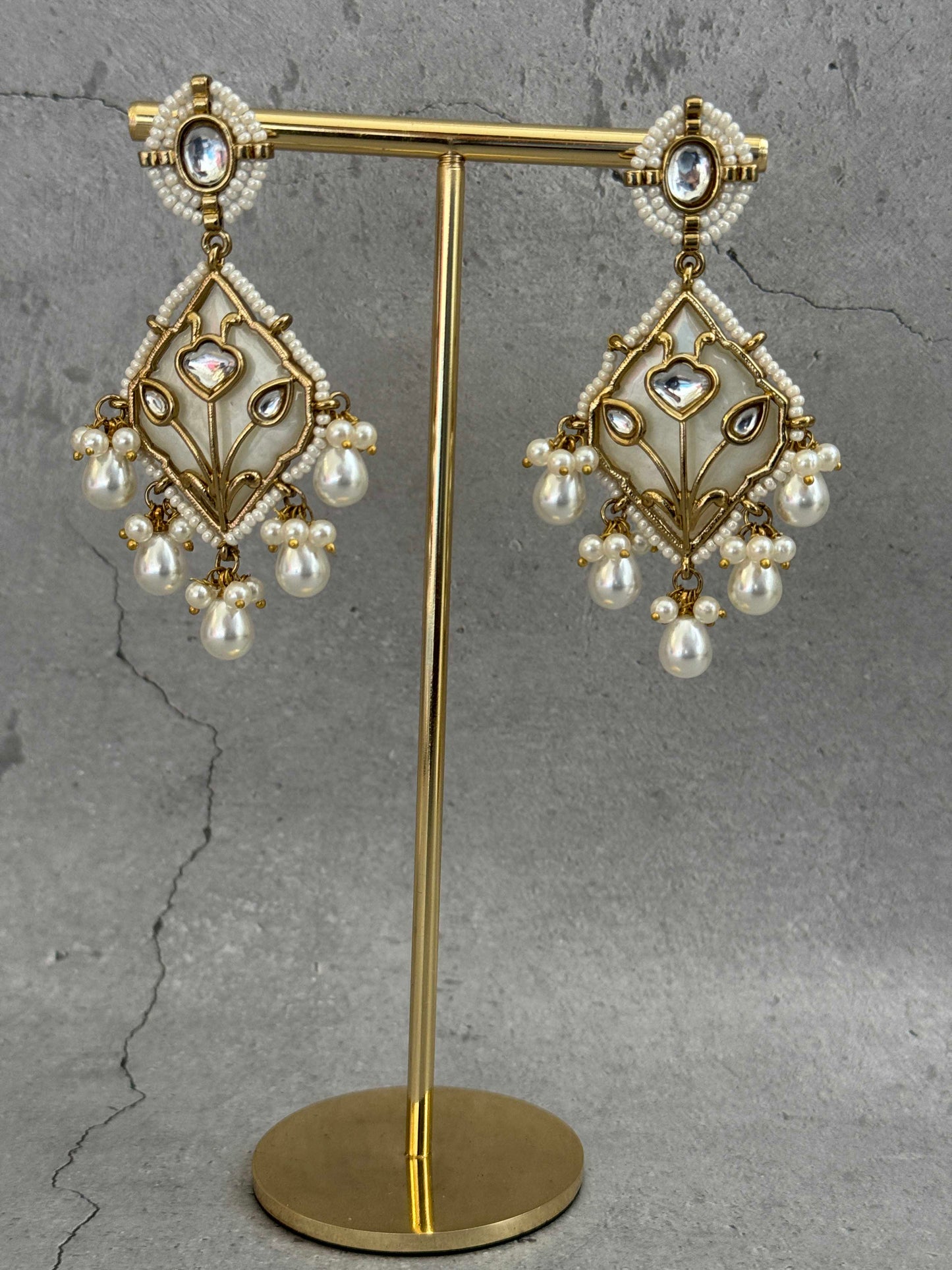 Ivory Meera Pearl Danglers