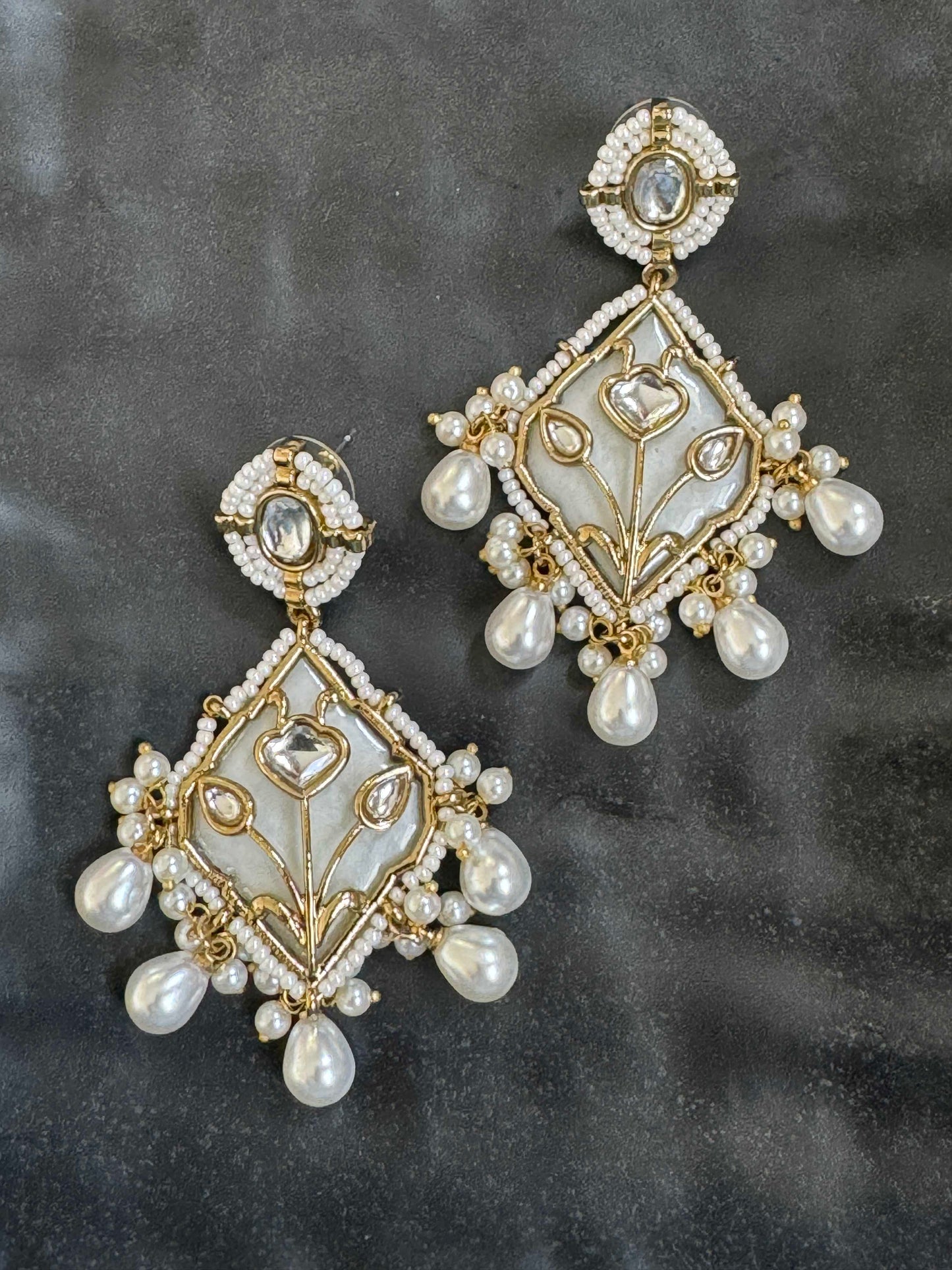 Ivory Meera Pearl Danglers