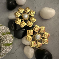Multi Square Floral Studs