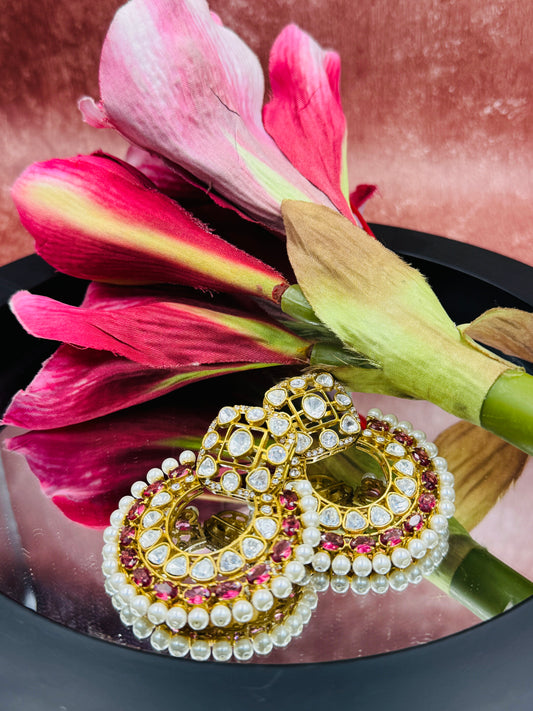 Pink Moissanite Chaandbali