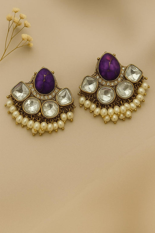 Purple Misha Stone Danglers